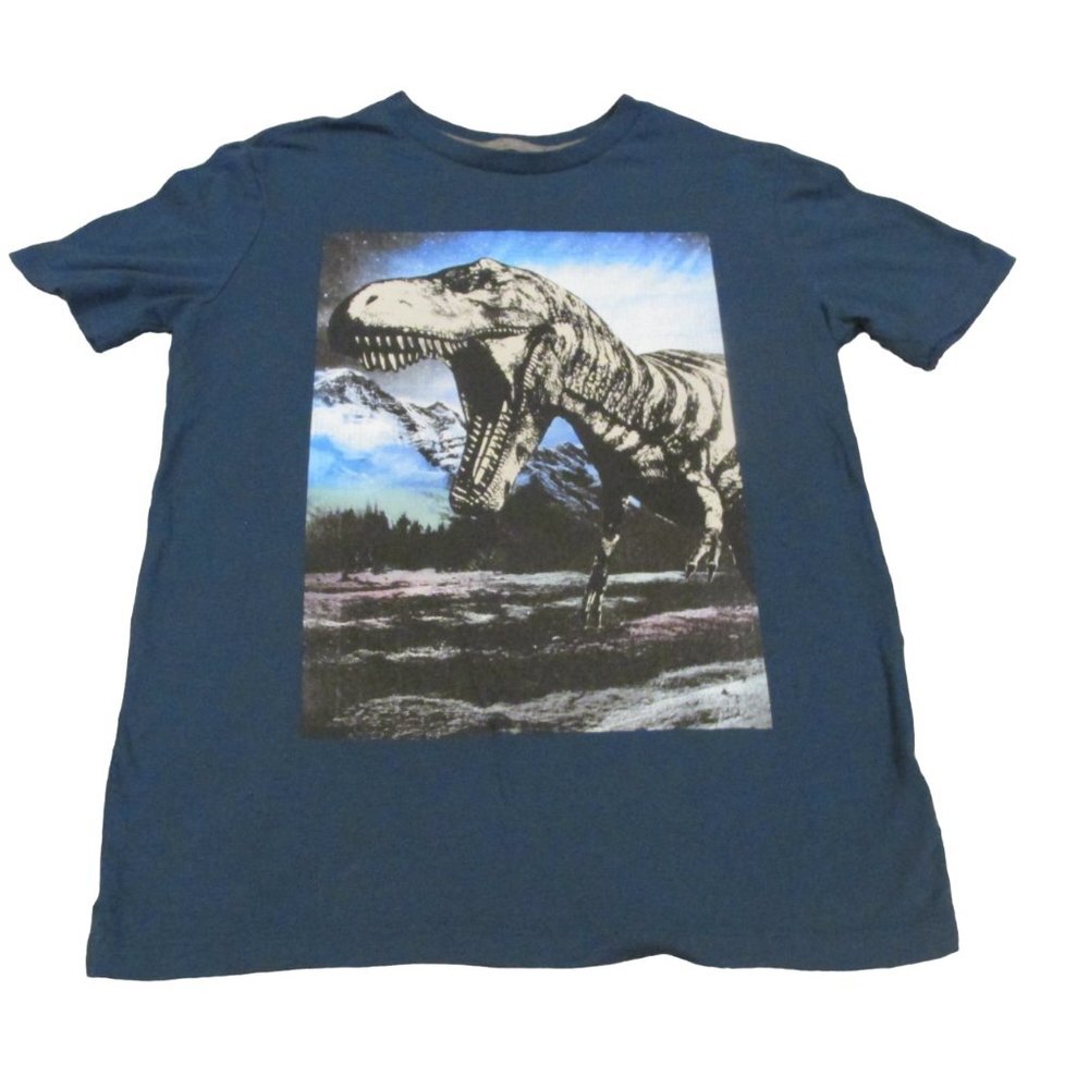 Old‎ Navy Dinosaur Pullover T Shirt Youth Boys Size XL 14-16 Blue Short Sleeve